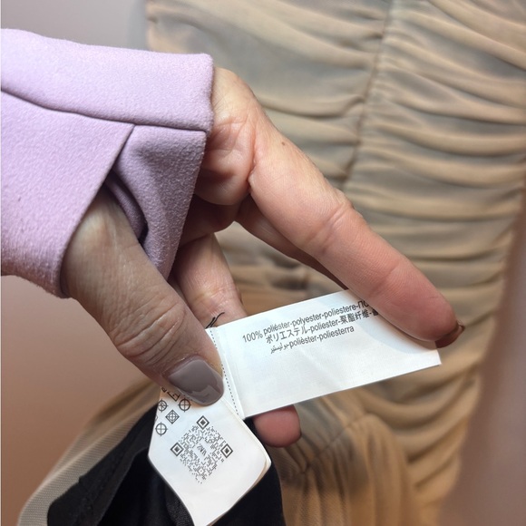 *Zara 3D Floral Tulle Cream Ruched Dress size XS NWT - Picture 7 of 7